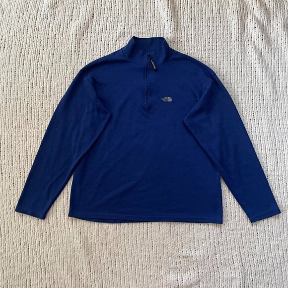 The North Face Women's Blue Quarter Zip Pullover - Size L - Picture 1 of 4